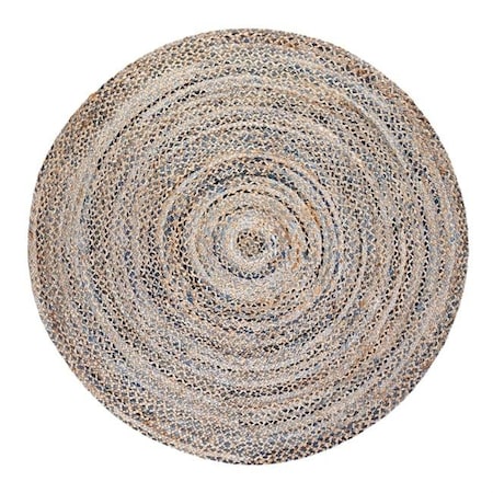 Anji Mountain Anji Mountain AMB0350-060R 6 ft. Round Kerala Denim & Jute Rug AMB0350-060R